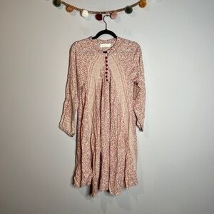 Natalie Martin blush pink patterned boho dress